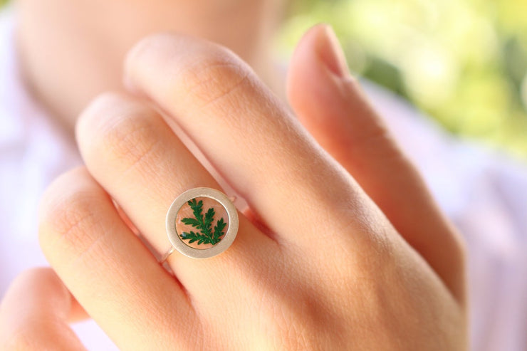 Fancy Pressed Fern Ring