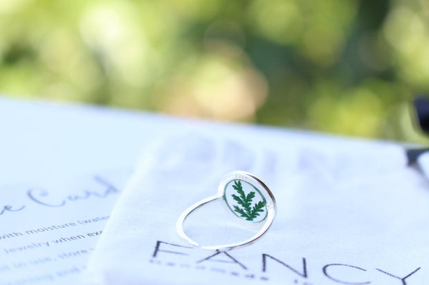 Fancy Pressed Fern Ring