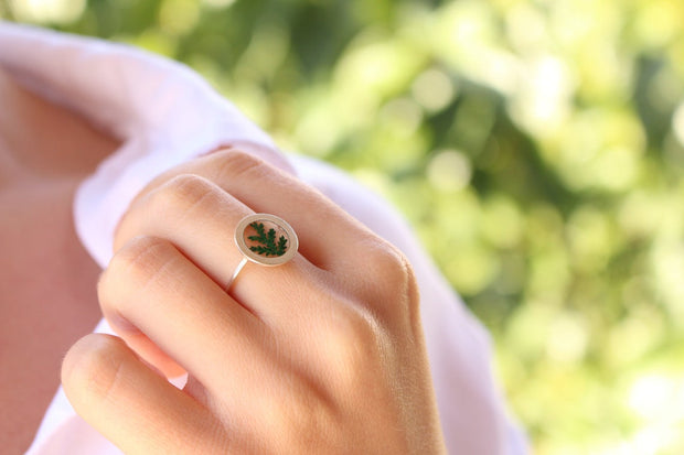 Fancy Pressed Fern Ring