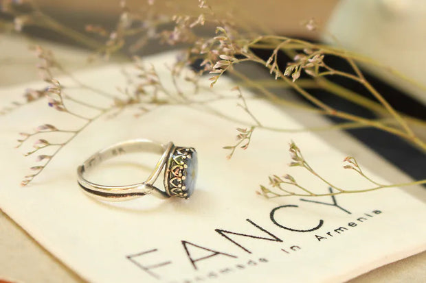 Fancy Forget-Me-Not Pressed Flower Ring