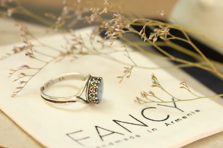 Fancy Forget-Me-Not Pressed Flower Ring