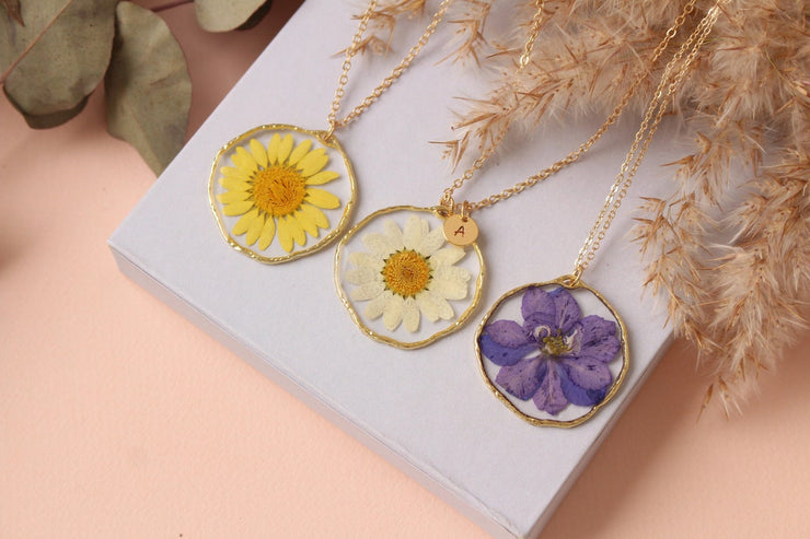 Fancy Pressed Flower Necklace