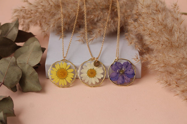 Fancy Pressed Flower Necklace