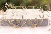 Fancy Forget-Me-Not Brass Circle Earrings