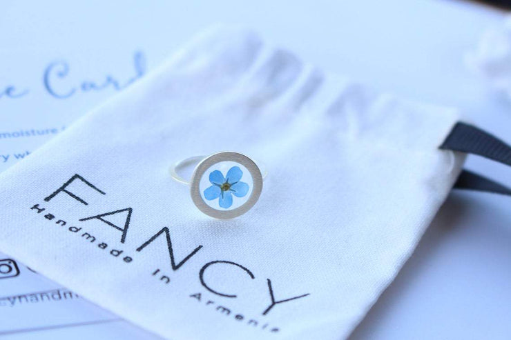 Pressed Flower Ring - Forget-Me-Not
