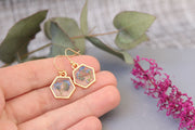 Forget-Me-Not Pressed Flower Gold Plated Earrings