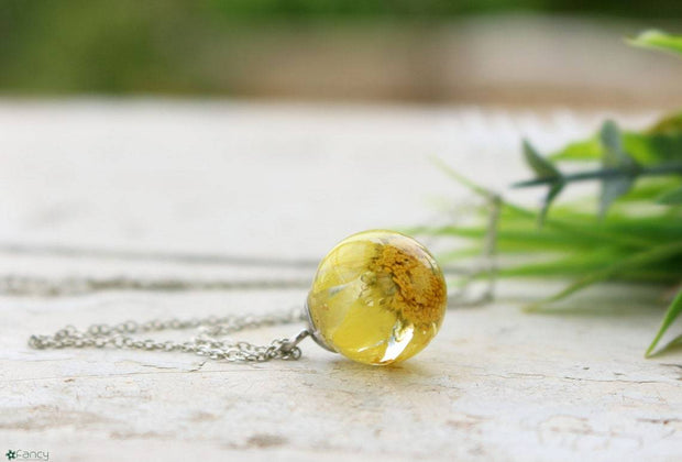 Fancy Sunflower Silver Necklace