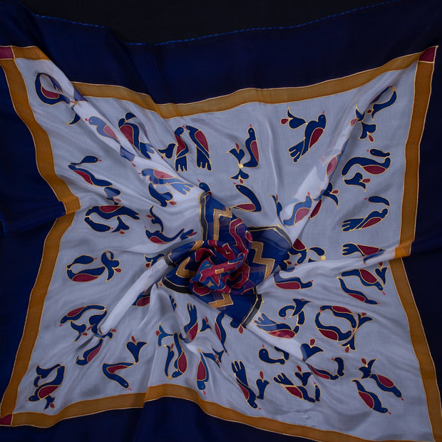 Armenian Handmade Silk Scarf - Letters