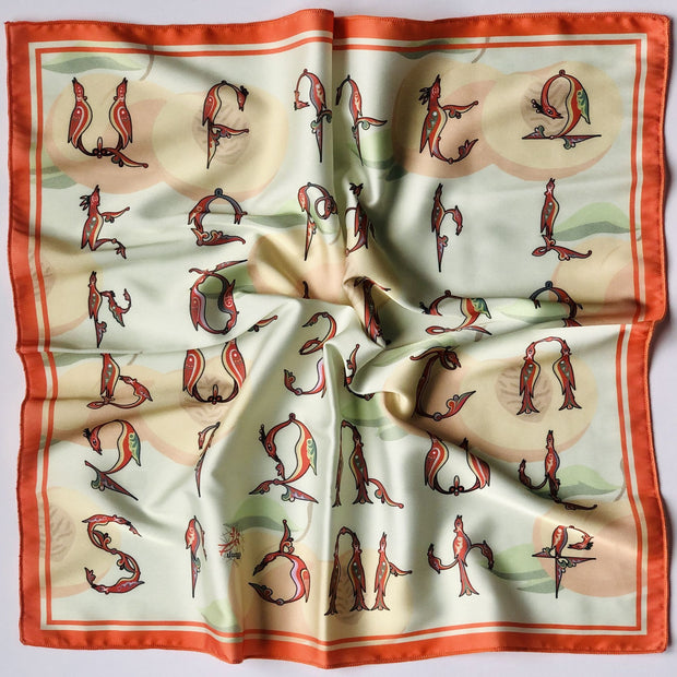Masoor Armenian Letters and Apricots Scarf