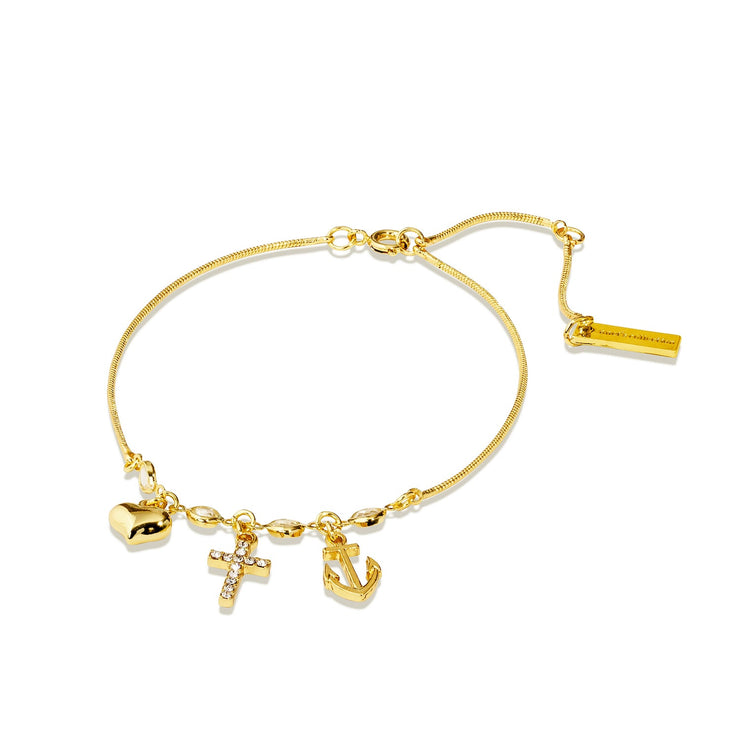 Anet's Collection Trinity Bracelet with Crystals - Yellow