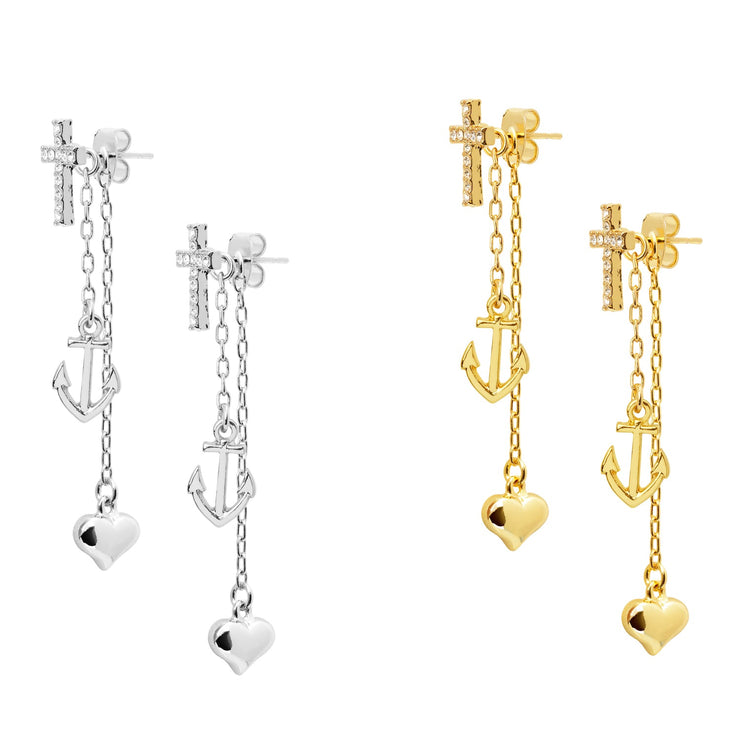 Anet's Collection Trinity Earrings - White